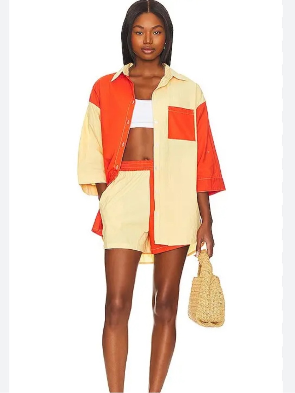 Its Now Cool X Revolve Vaca Shirt Oversized Button Up Coverup Top M NWT - Picture 6 of 7